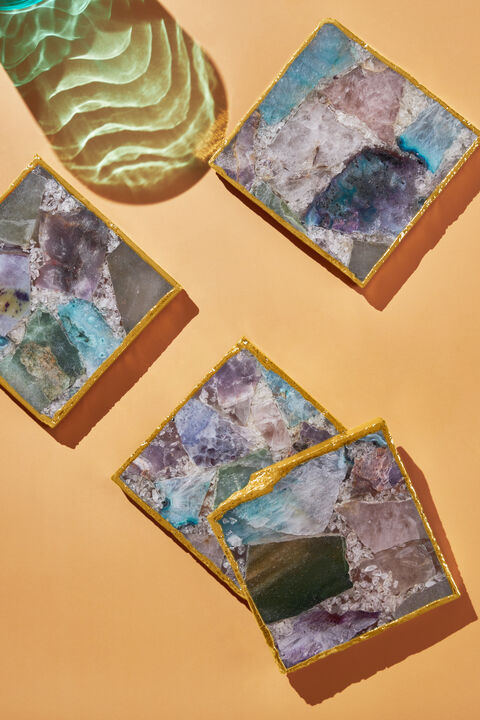 Radiance Composite Agate Coasters, Set of 4