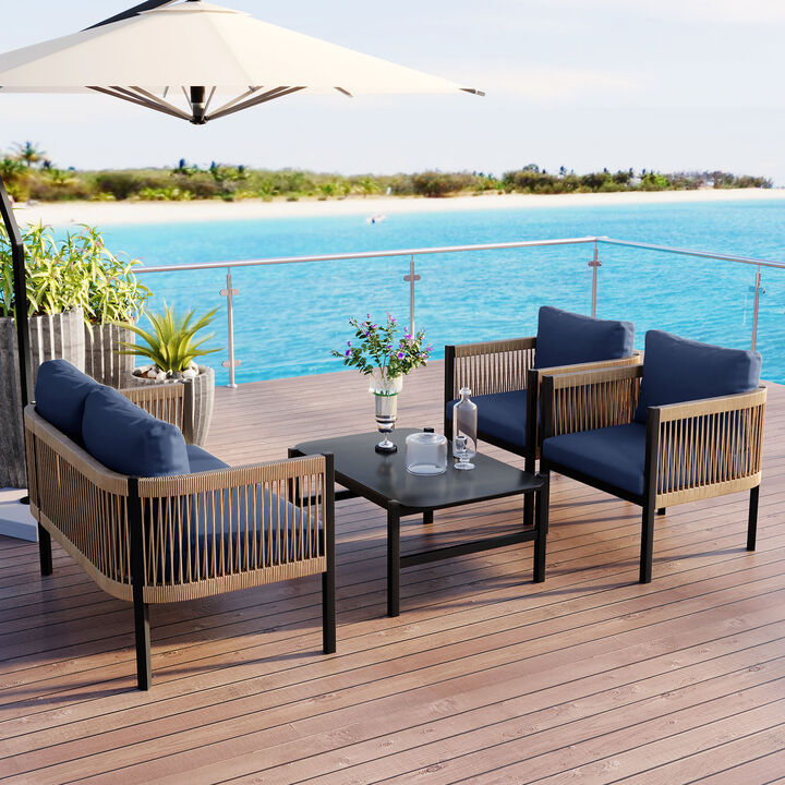 Merax Outdoor Sofa Combination with A Table