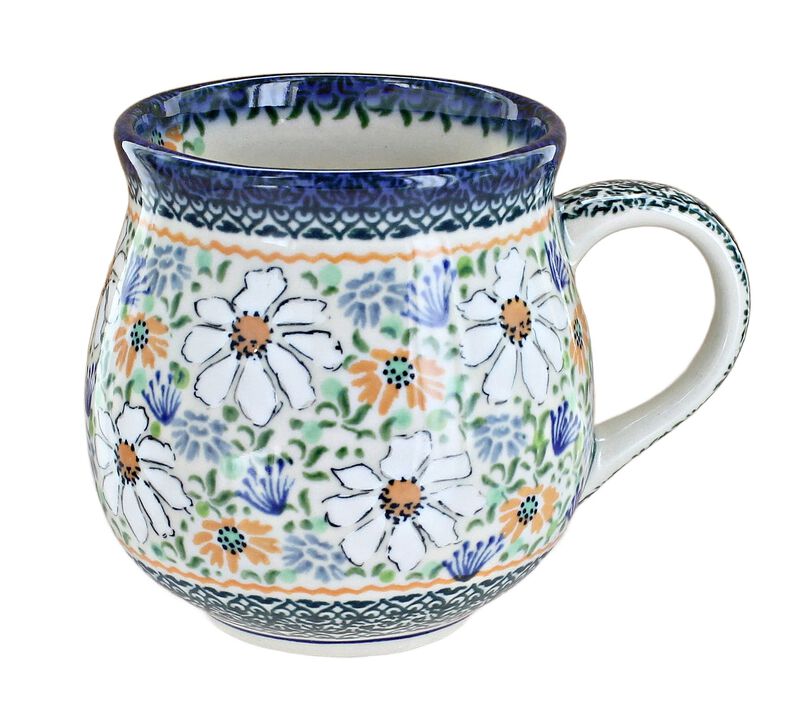 Blue Rose Polish Pottery Morning Medley Large Bubble Mug