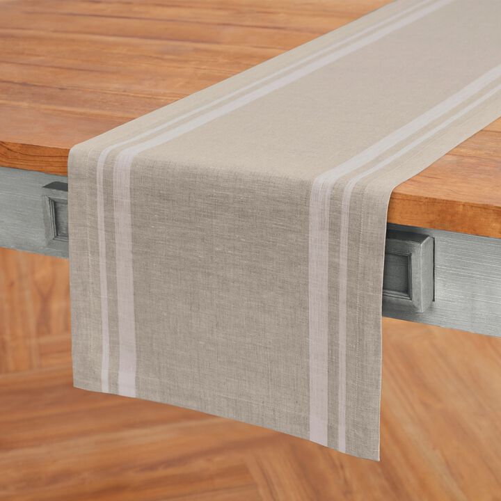 Solino Home 100% Pure Linen Table Runner | French Stripe