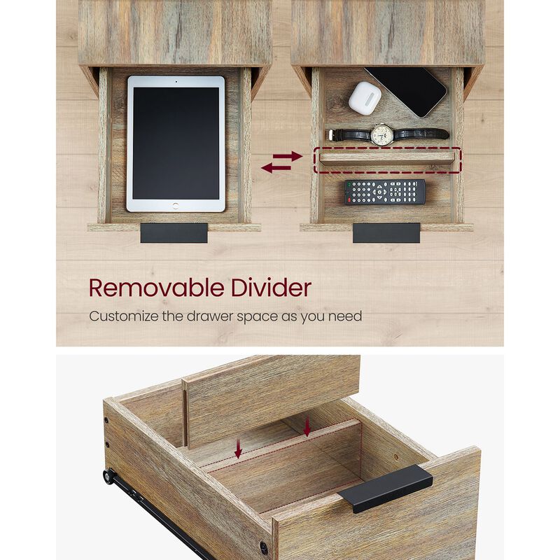 Side Table with Charging Station for Convenient Power Access and Modern Design