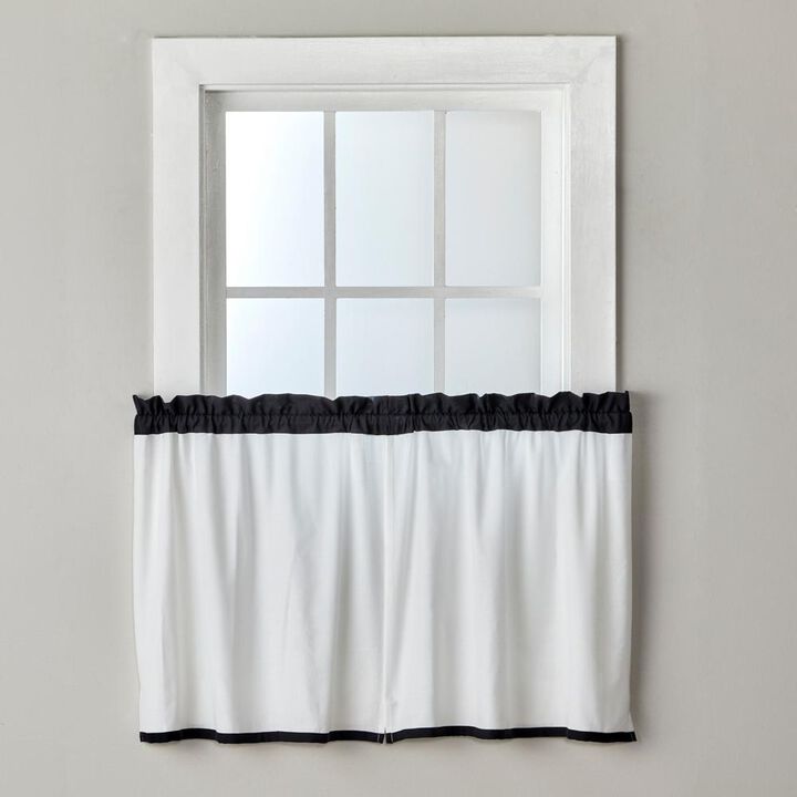 SKL Home By Saturday Knight Ltd Marrisa Curtain Tier Pair - 2-Pack - 56X24", Black