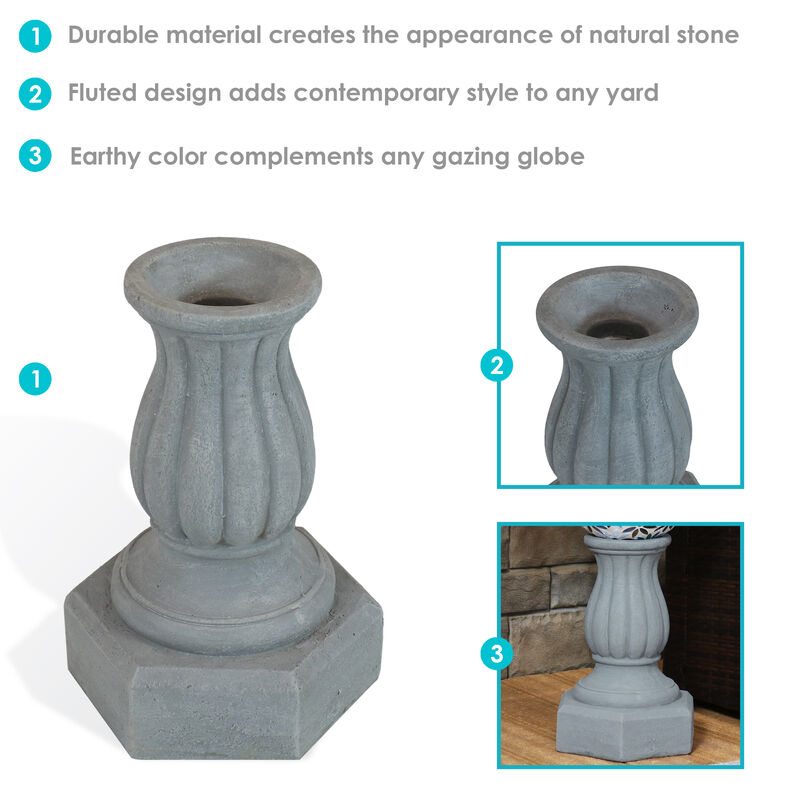 Sunnydaze Contemporary Pillar Polyresin Gazing Globe Stand