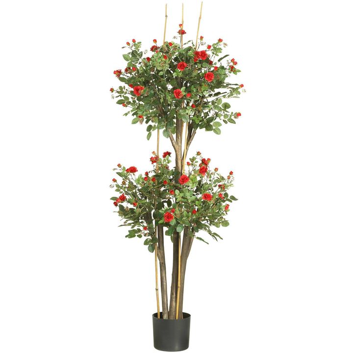 Nearly Natural 5-ft Mini Rose Tree w/2080 Lvs