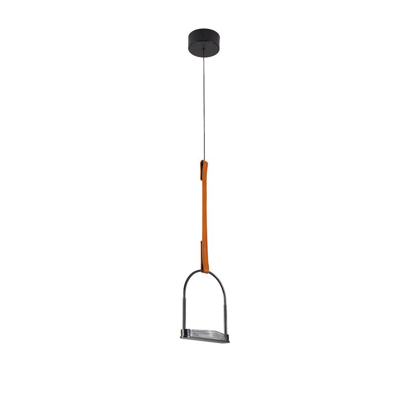 VONN Lighting Integrated LED Height Adjustable Pendant Light with Glass Shade in Black