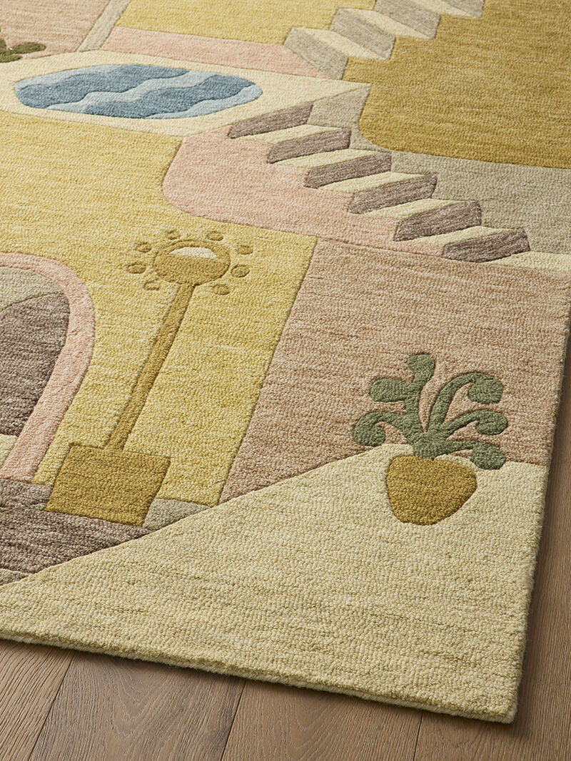 Villagio VIL01 Gold/Multi 18" x 18" Sample Rug