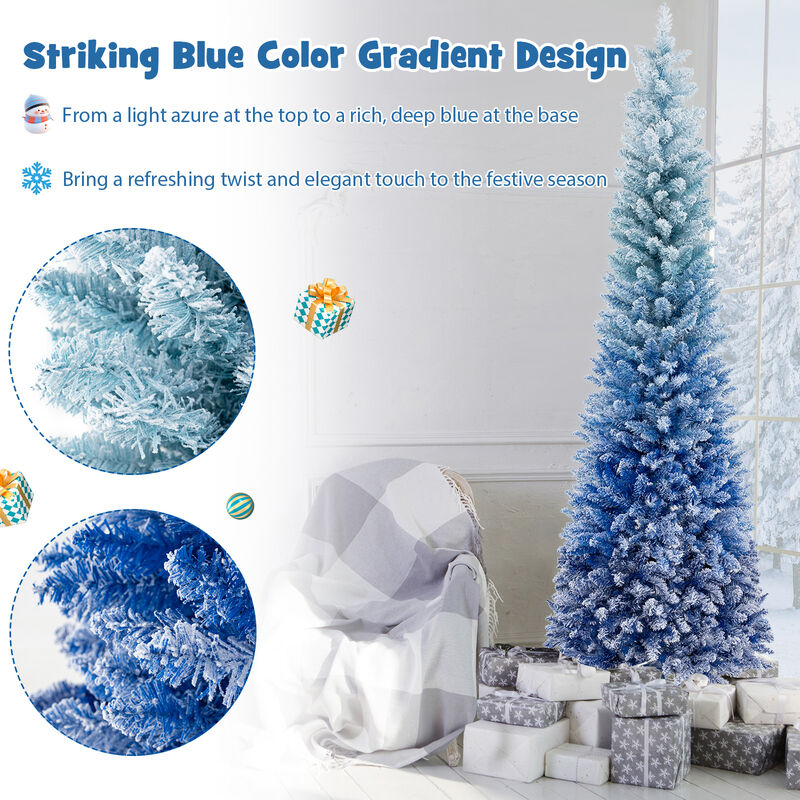 Gradient Snow Flocked Artificial Christmas Tree