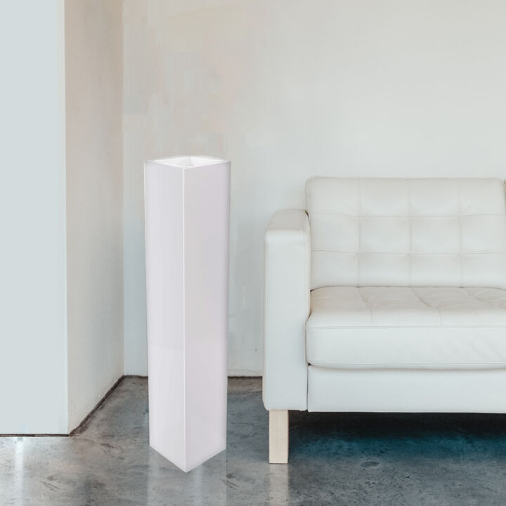 30 inch Tall Rectangular Wooden Modern Floor Vase - Sleek Contemporary Decor Accent for Living Room, Bedroom, Hallway and Entryway - Handcrafted Decorative Display Piece with Elegant Design, White