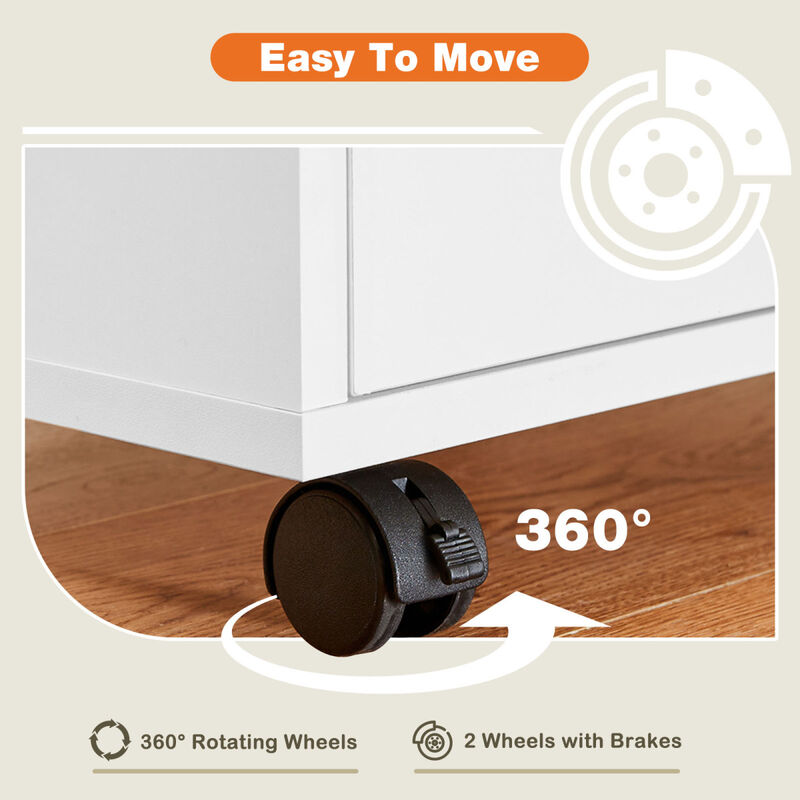 5 Drawer Chest with Mobile Wheels