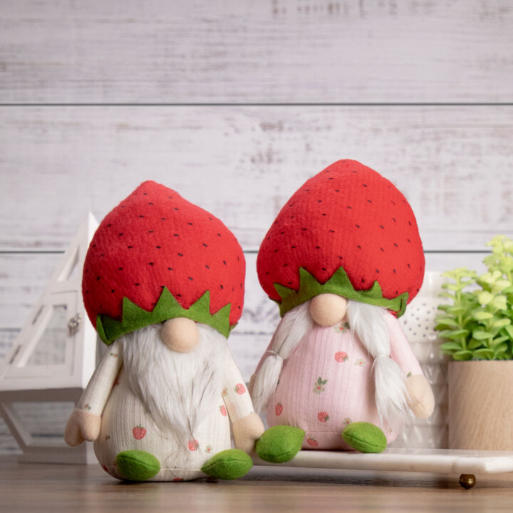9.5" Green and Red Girl Springtime Strawberry Gnome