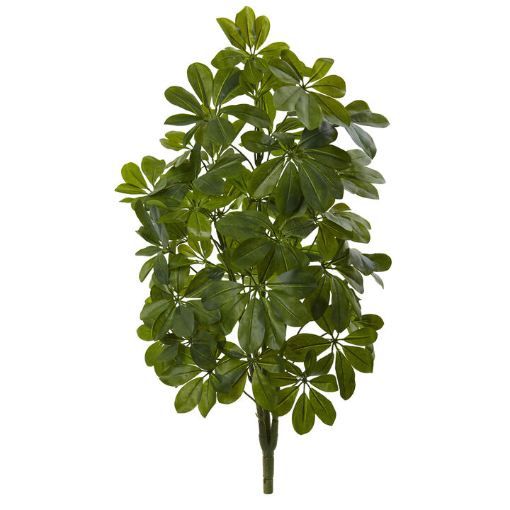 Hivvago 32'' Green Baby Schefflera Artificial Plant (Real Touch) (Set of 2)