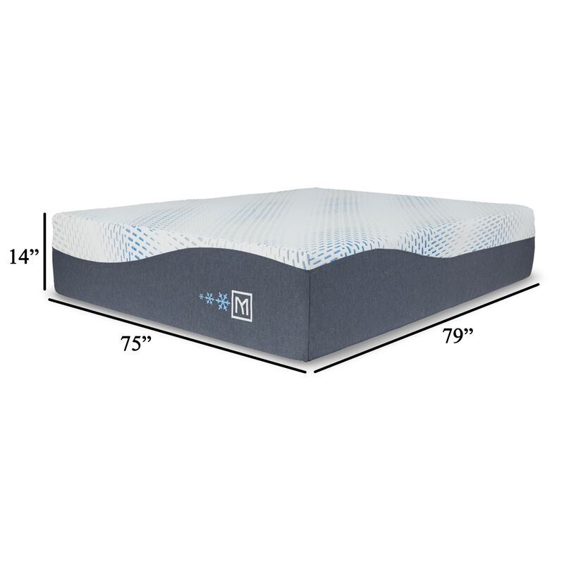 Miy King Size Mattress, Cool Gel Memory Foam, 14 Inch, Adjustable - Benzara