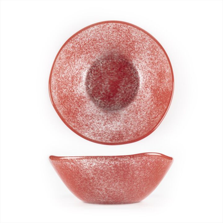 Glass Dinnerware dia.7.5" h:2.75" 20 oz. Round Red Glass Bowl