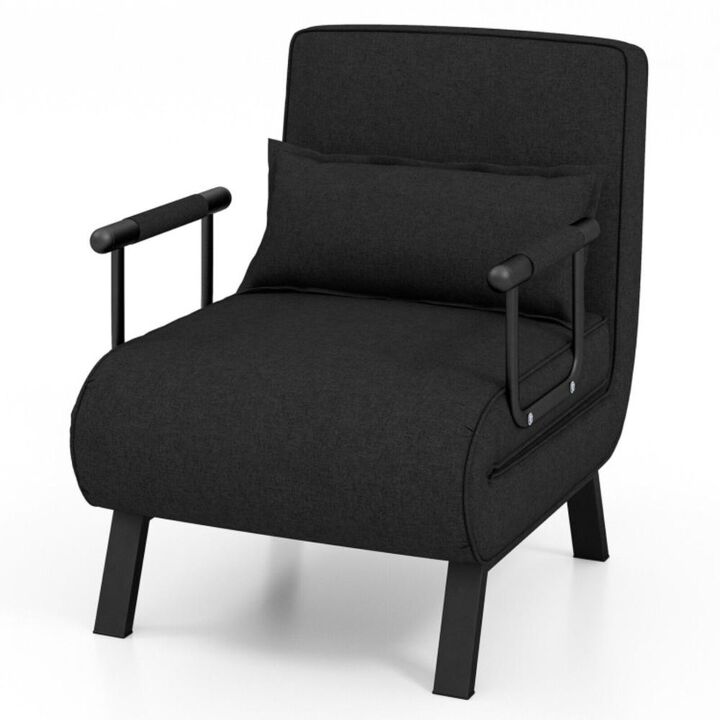 Hivvago Folding 6 Position Convertible Sleeper Bed Armchair Lounge Couch with Pillow