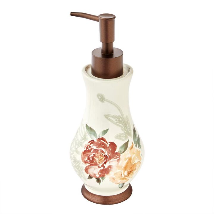 SKL Home Holland Floral Soap Dispenser - Natural 8.2x3.29x3.29