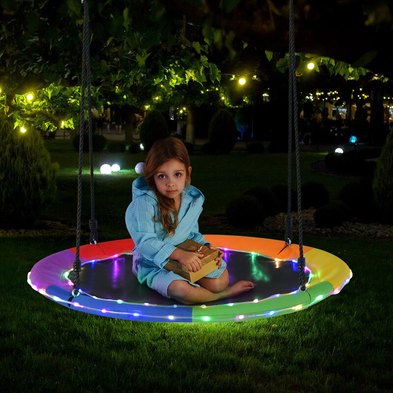 Saucer Tree Swing for Kids & Adults Outdoor Hanging Swing for Backyard Fun