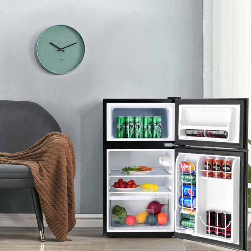 Costway 3.2 cu ft Compact Stainless Steel Refrigerator