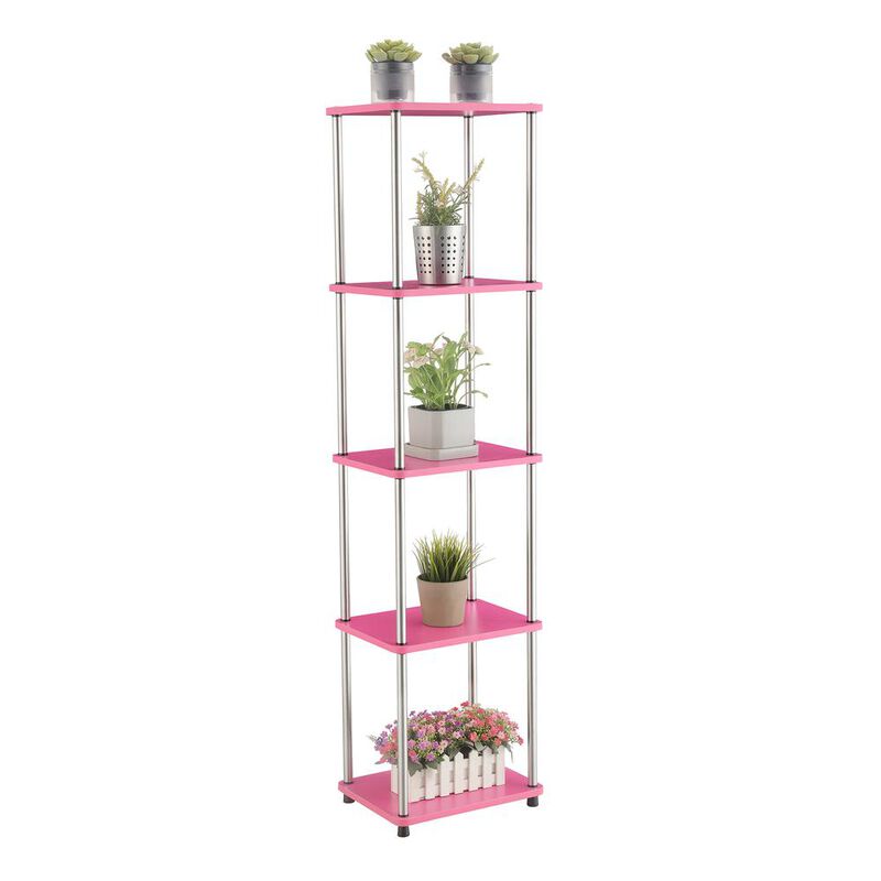 Convenience Concepts Designs2Go No Tools 5 Tier Tower, Pink