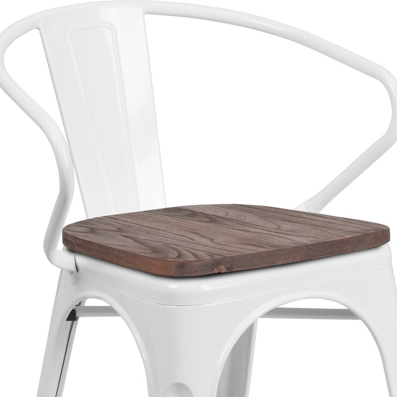 Metal/Wood Colorful Restaurant Chairs