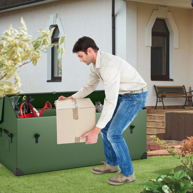 Hivvago Waterproof Outdoor Storage Box with Ventilated Window, Adjustable Snap