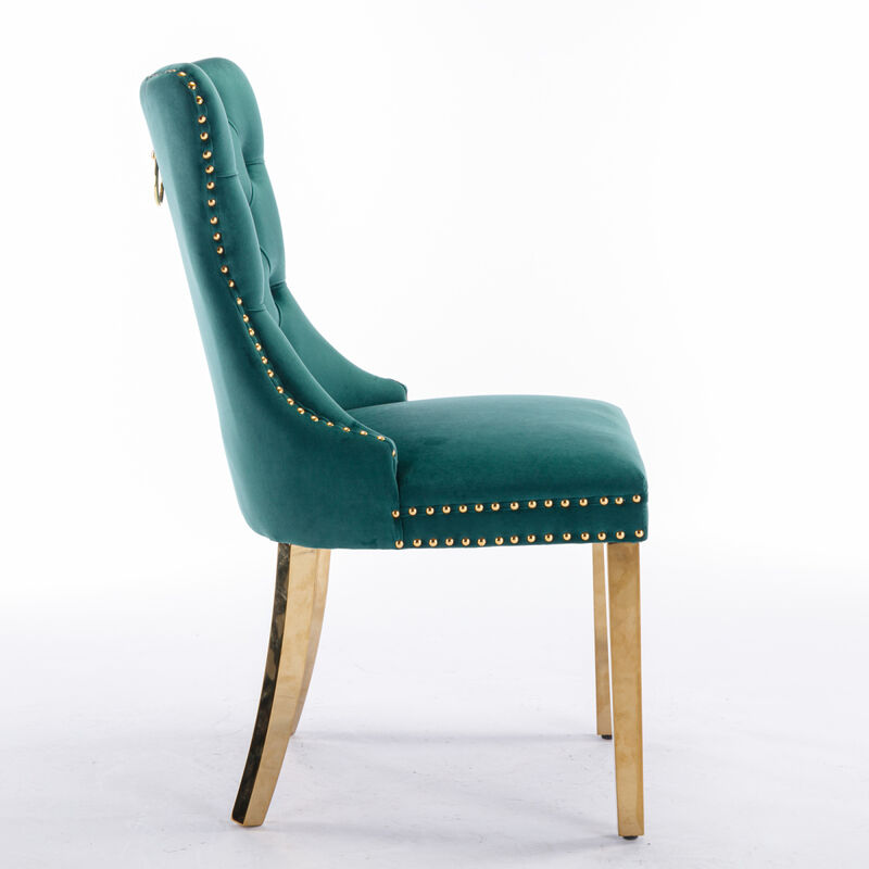 Contemporary Velvet Dining Chairs, Set of 2