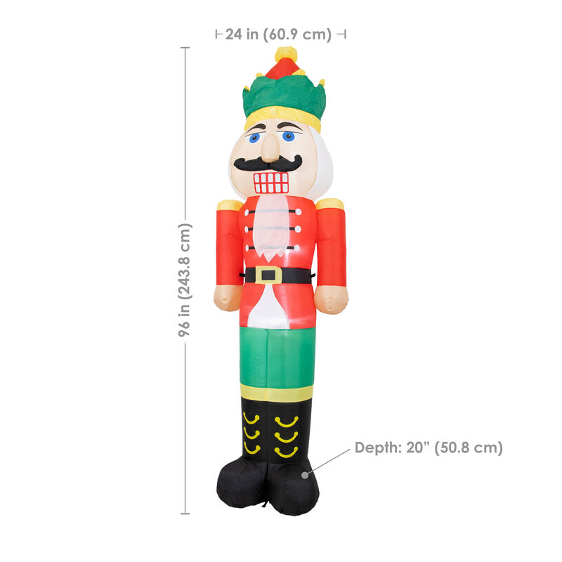 Sunnydaze 8 ft Nathaniel the Nutcracker Inflatable Christmas Decoration