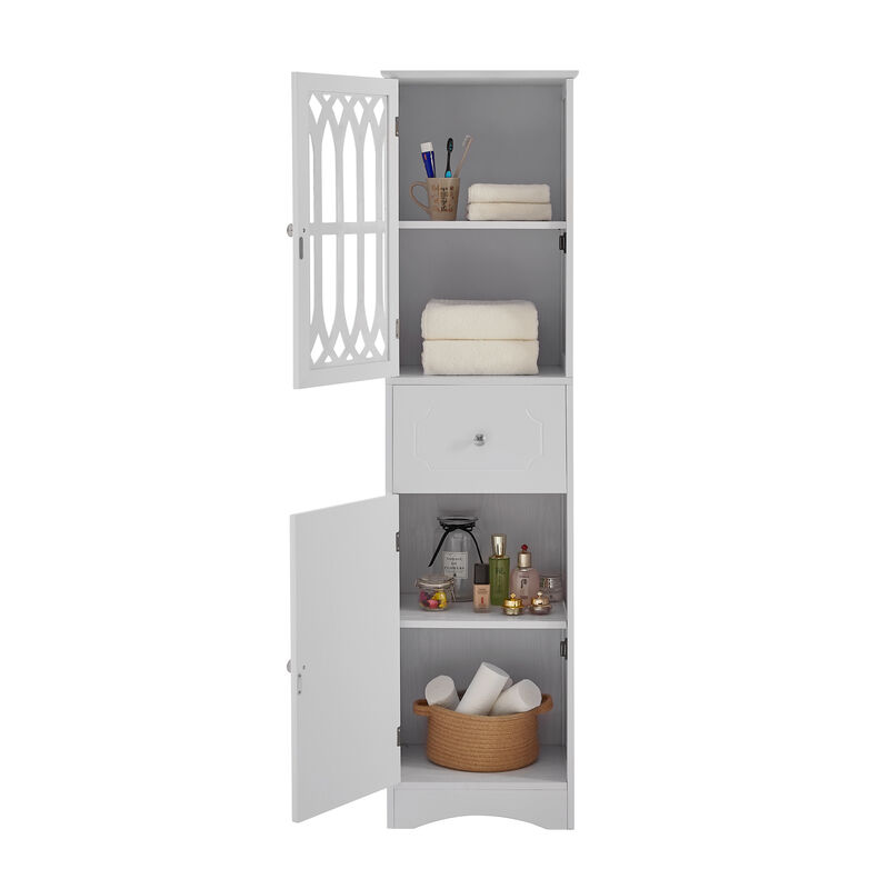 Merax  Freestanding Linen Cabinet Bathroom Storage Cabinet