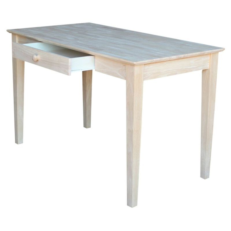 Hivvago Unfinished Solid Wood Desk Laptop Computer Writing Table with Drawer