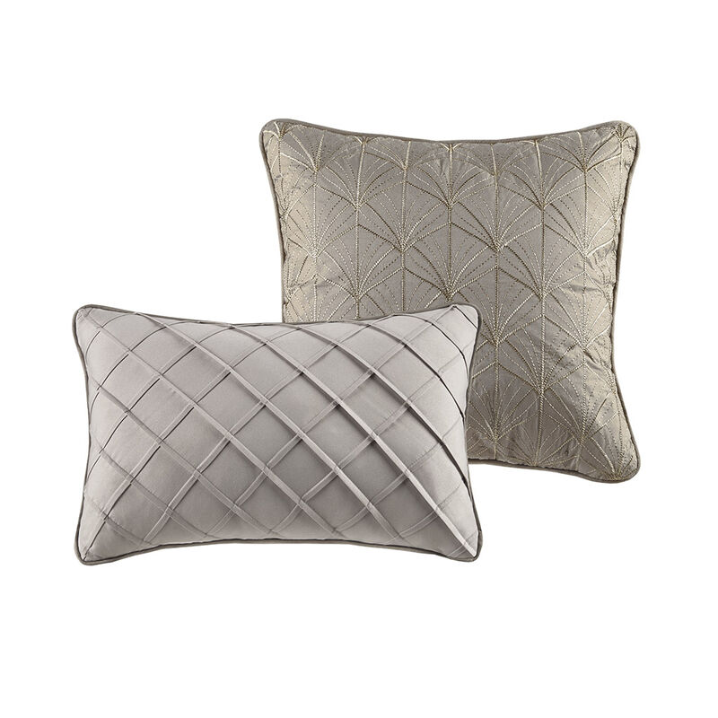 Gracie Mills Elroy 12-Piece Metallic Jacquard Comforter Set with Bed Sheets