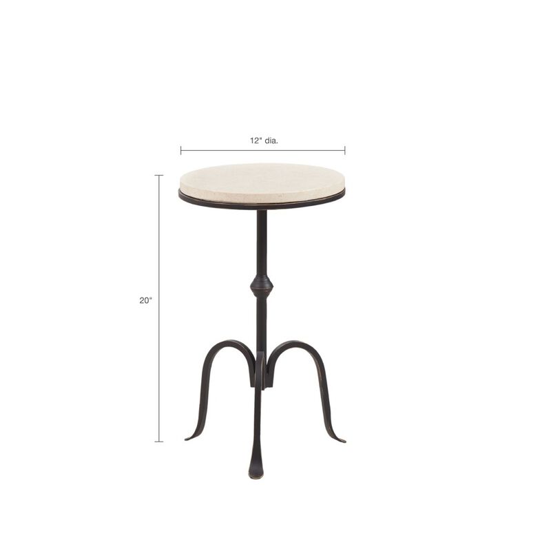 Gracie Mills Barron Marble Top Pedestal Accent Table