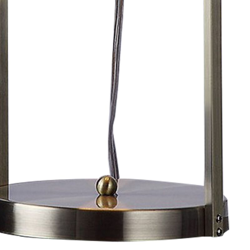 Jim 22 Inch Table Lamp, LED Light, Metal Body, Modern Globe Shade, Brass-Benzara