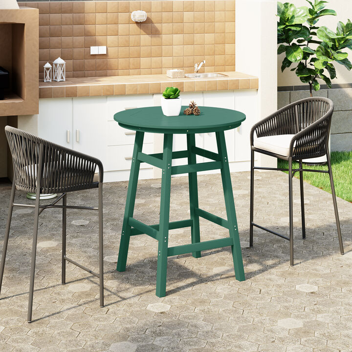 WestinTrends Outdoor 35" HDPE Round Patio Bar Height Table