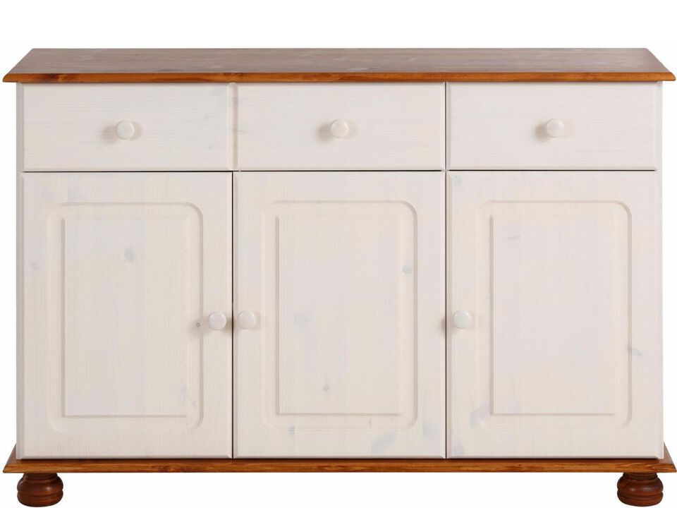 REALROOMS Chester Sideboard with 3 Drawers and 2 Cabinets