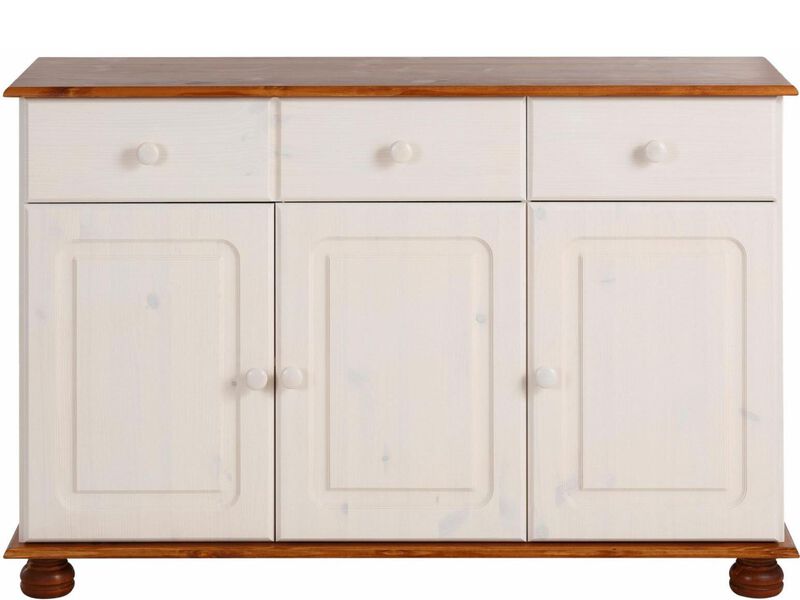 REALROOMS Chester Sideboard with 3 Drawers and 2 Cabinets