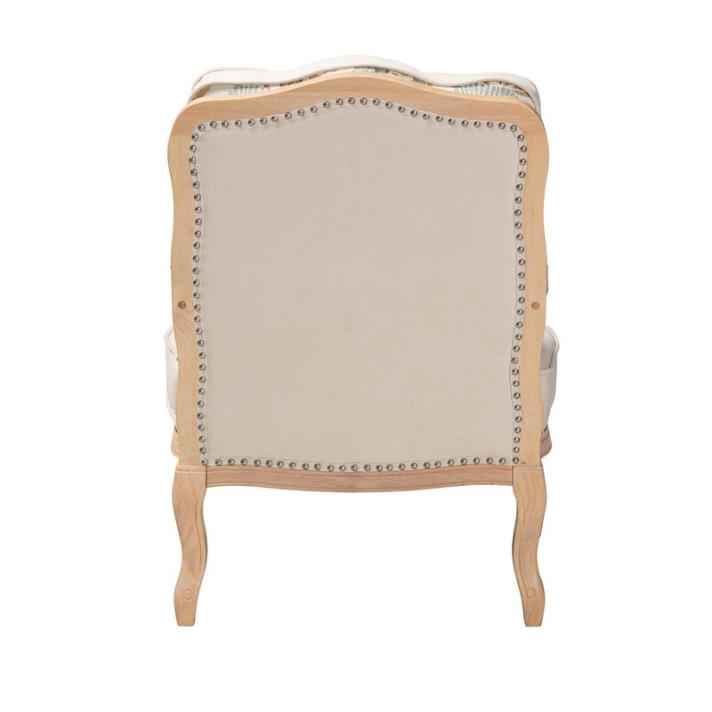 Baxton Studio Andre Cream Quilted Fabric Traditional Accent Chair