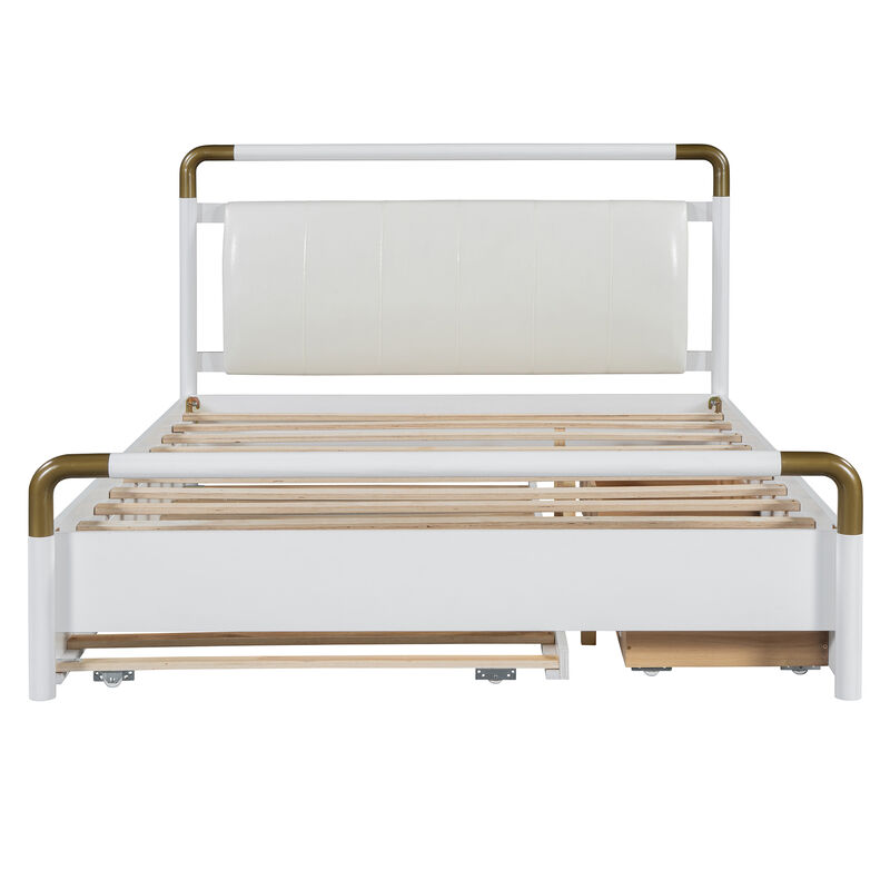Merax Platform Bed with 2 Drawers and Trundle