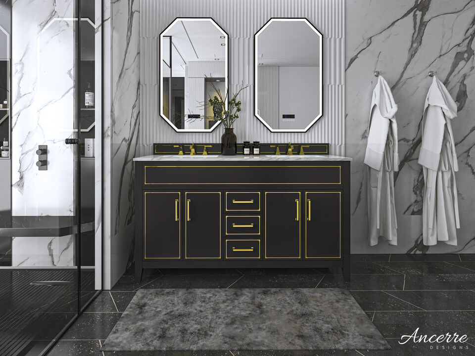 Aspen 60 in. Bath Vanity Set in Black Onyx