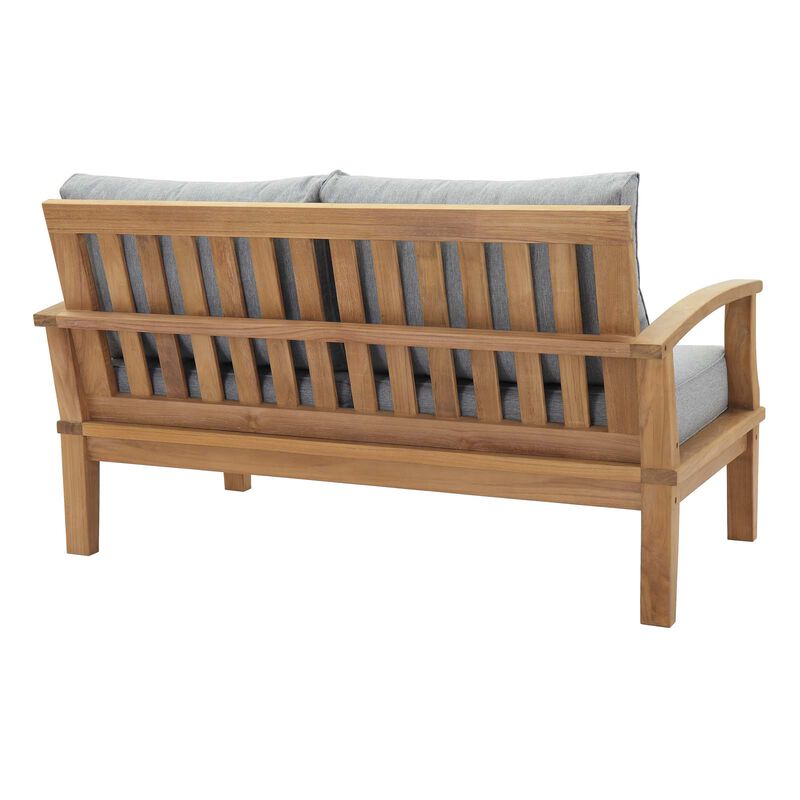 Modway - Marina Outdoor Patio Teak Loveseat Natural White