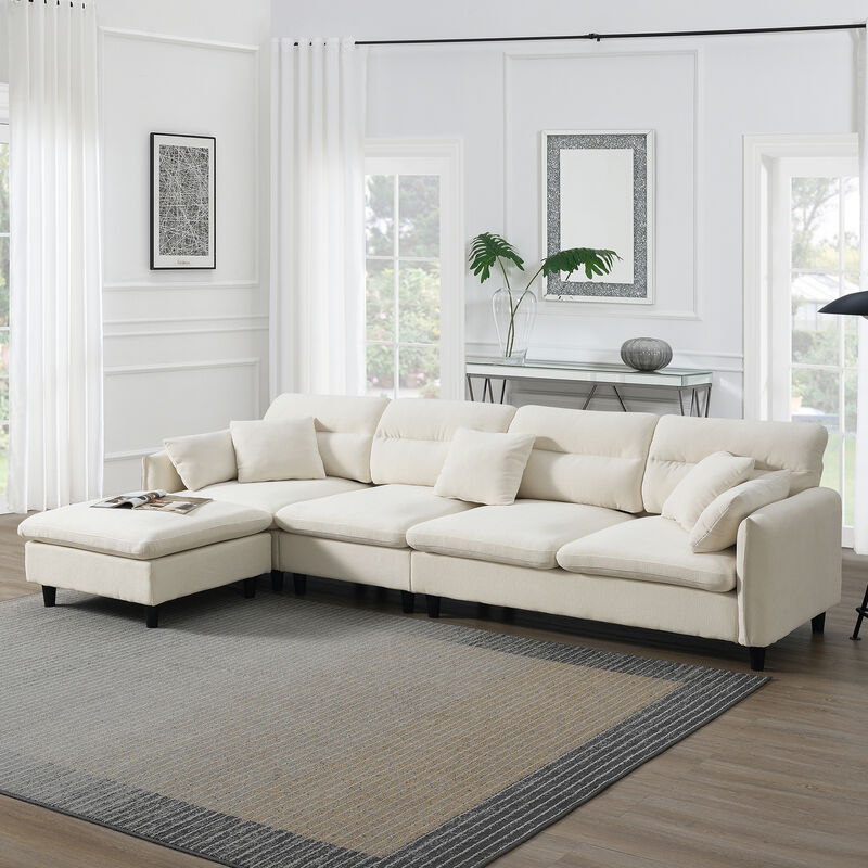 Merax Modern 5 Seats Convertible Sectional Chenille Sofa