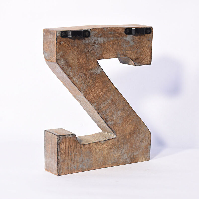 Vintage Gray Handmade Eco-Friendly "Z" Alphabet Letter Block For Wall Mount & Table Top D�cor