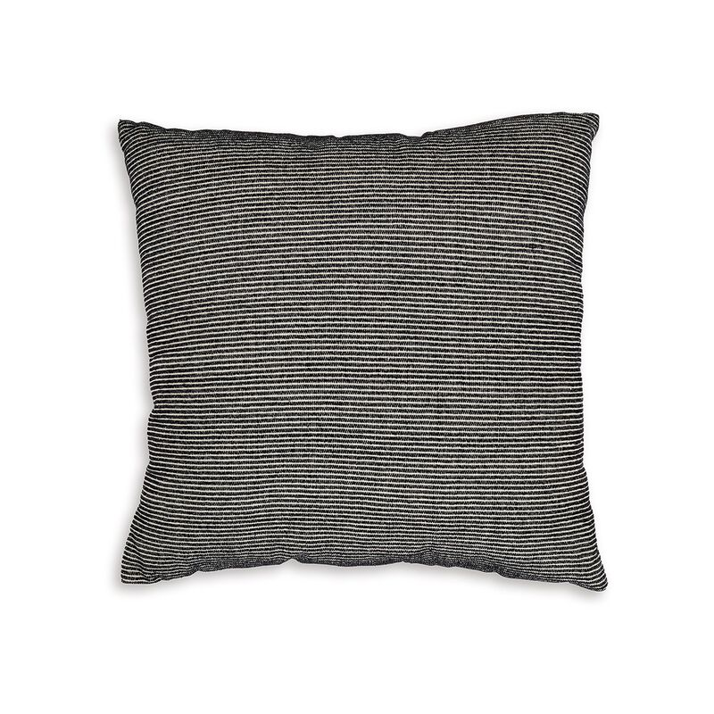 Throw Pillow Set of 4, 20 Inch, Cotton, Black White Stripes, Straight Edge -