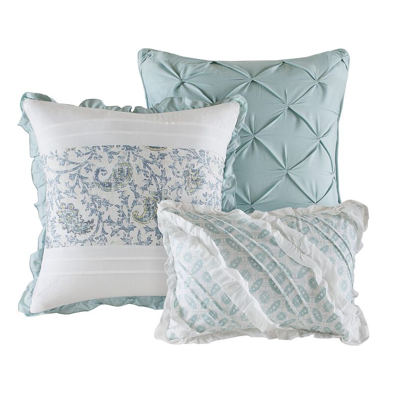Gracie Mills Singleton Reversible Paisley Lace 6-Piece Cotton Percale Quilt Set