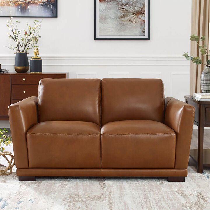 Mary Top Grain Leather Loveseat