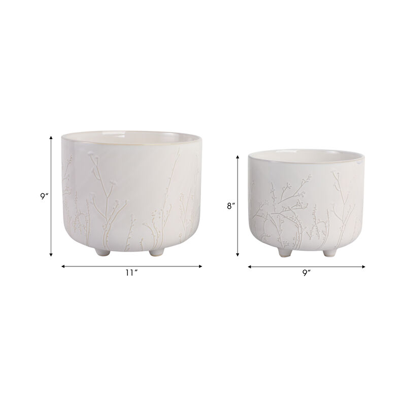 Ivory Stoneware Planters