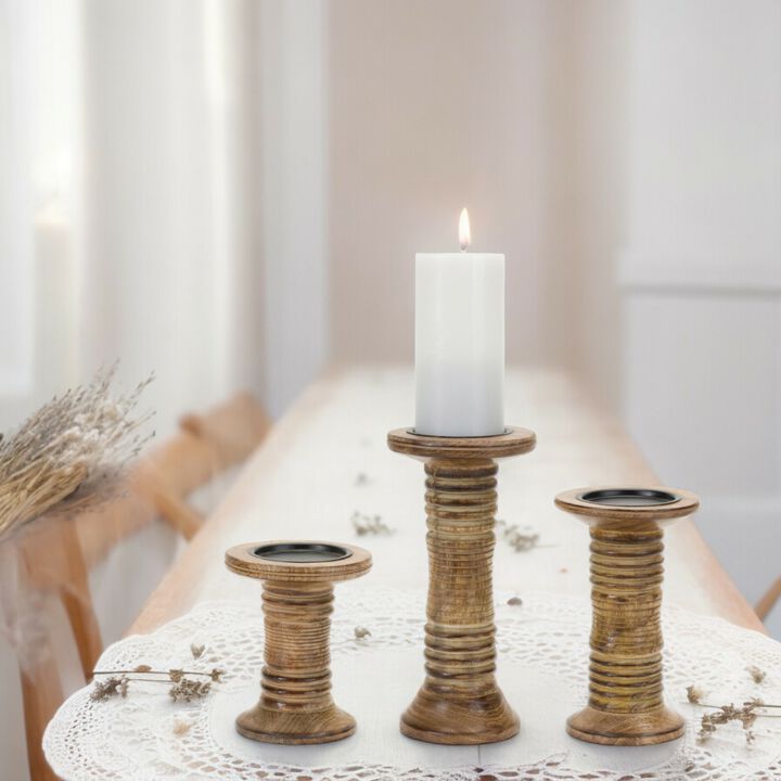 Candle Holder (Set of 3)  Wood
