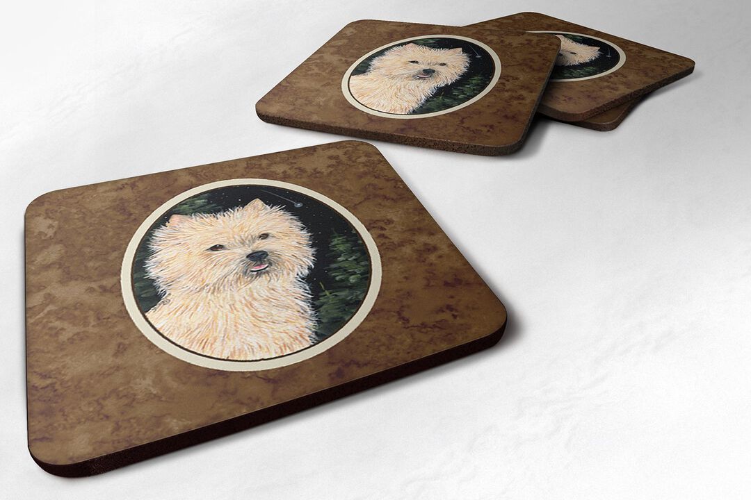 Caroline's Treasures SS8502FC Starry Night Cairn Terrier Foam Coasters Set of 4 (Set of 4), 3.5 H x 3.5 W, Multicolor