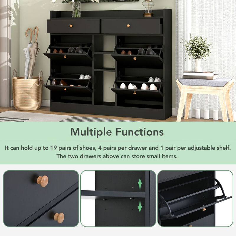 4-Drawer Shoe Cabinet for Entrance Hallway