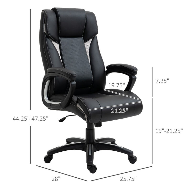 Black Executive Comfort: PU Leather High Back Office Chair