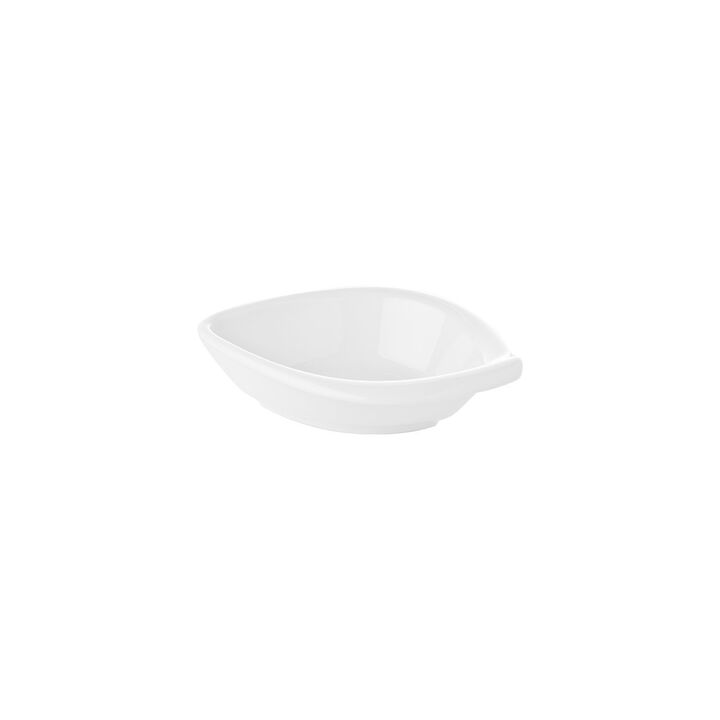 Porcelain Hawaii 9.5" x 7.5" x h:1.5" 14 oz. Oval White Porcelain Deep Plate (Set of 2)