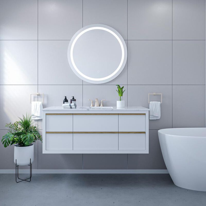 Altair Padova 32” Round  Frameless Modern LED Bathroom Vanity Mirror